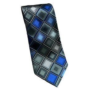 Crazy Horse 100% Silk Necktie Tie A Claiborne Company Geometric Design EUC